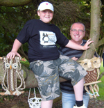Ciaran and Greg with Geraldo and Ferguson in Roath Park 23 July 2011