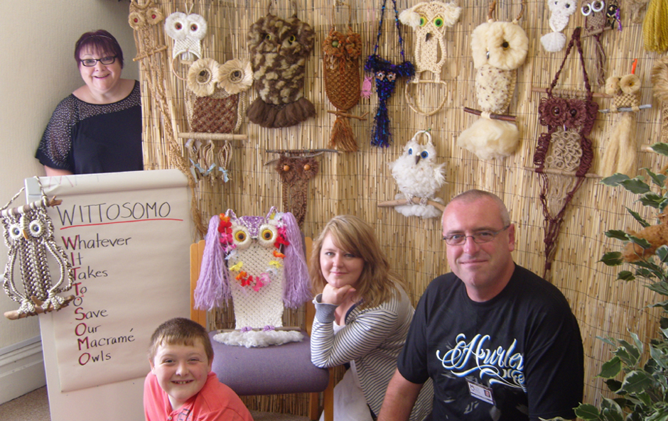 Our core team with a group of Macram Owls